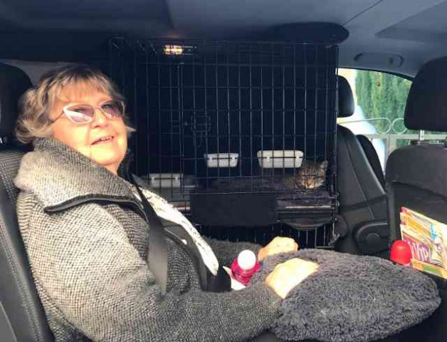 Barbara and Tilly, on their journey from Torrevieja in Alicante, Spain to Leigh in Lancs, UK.